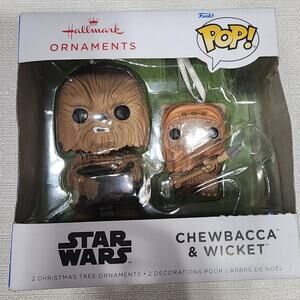 Chewbacca and wicket Funko pop hallmark ornaments